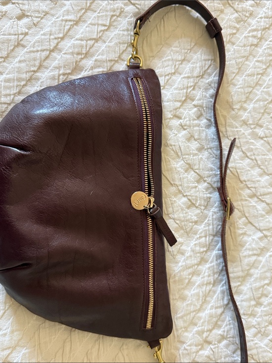 Clare V. Handbags - Clare V Grande Fanny Crossbody Bag in Deep Burgundy with Gold Hardware